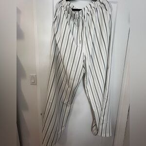 Fashion Nova Black and White Striped Wide Leg Pants